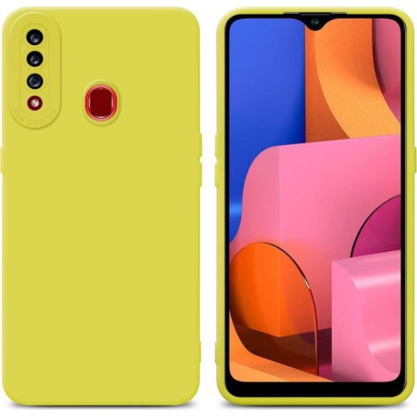 Cadorabo Cover Per Samsung Galaxy A20S Cover Protettiva In Silicone Tpu Giallo Custodia Per Telefono Cellulare-image