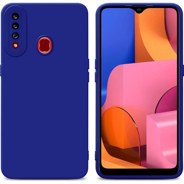 Cadorabo Cover Per Samsung Galaxy A20S Cover Protettiva In Silicone Tpu Blu Custodia Per Telefono Cellulare-image
