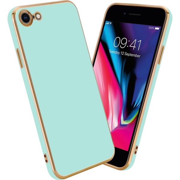 Cadorabo Custodia Protettiva Per Apple Iphone 7 / 7S / 8 / Se 2020 Cover In Verde Custodia Del Telefono Cellulare Tpu Silicone Fotocamera Protezione Caso-image