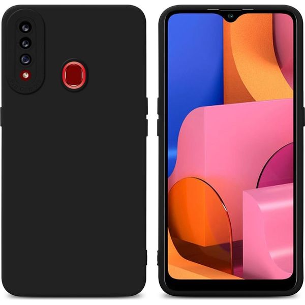 Cadorabo Cover Per Samsung Galaxy A20S Cover Protettiva In Silicone Tpu Nero Custodia Per Telefono Cellulare-image