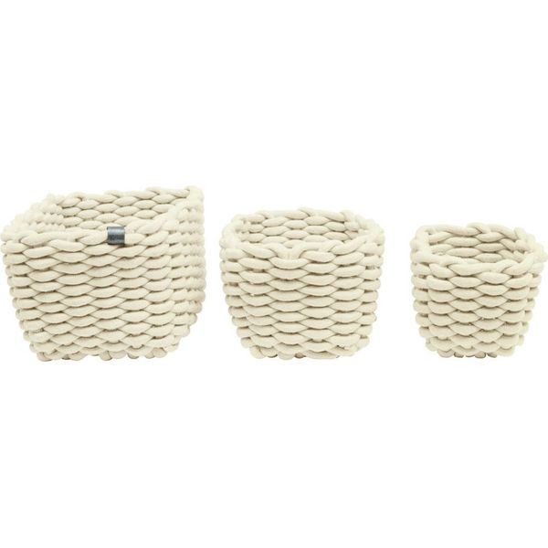 Tom Tailor Cestini Portaoggetti Intrecciati Set Di 3 Organizer Beige Per Bagno Cucina-image