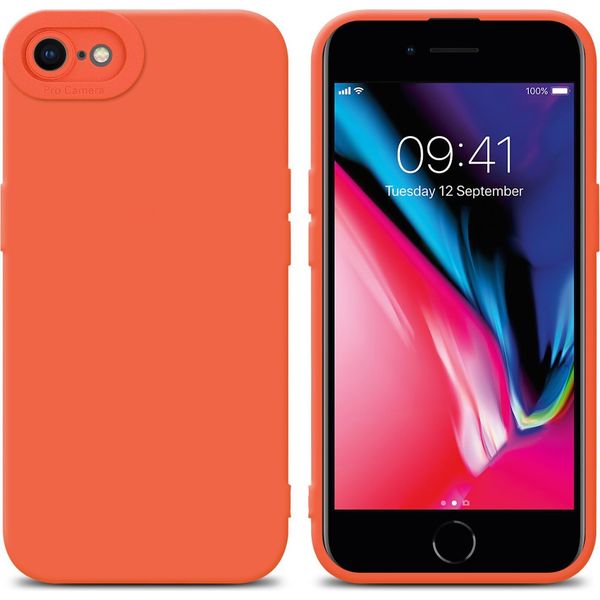 Custodia Cadorabo Per Apple Iphone 7 / 7S / 8 / Se 2020 Copertura Protettiva In Tpu Arancione Custodia In Silicone Custodia Per Cellulare-image