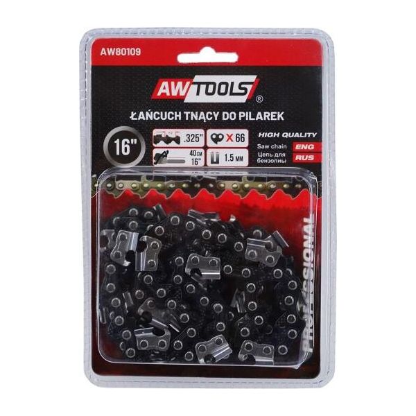 Catena Di Taglio Awtools, Modello 40Cm/64/3/8"/1,3, Linea Nera, Ideale Per Motoseghe, Taglio Preciso, Lunga Durata, Perfetta Per Il Giardinaggio E La Manutenzione Esterna."-image