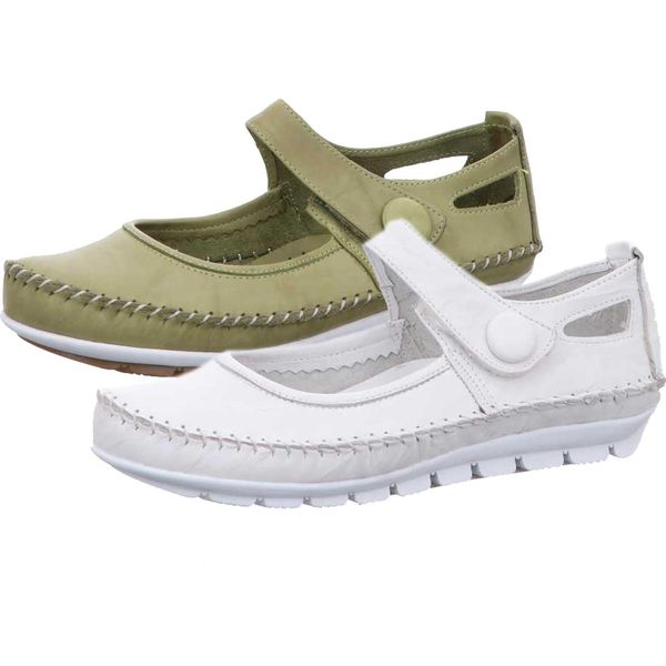 Gemini 003121-01 Scarpe Donna Ballerina Slip-On Mocassini, Dimensioni:36 Eu, Colore:Bianco-image