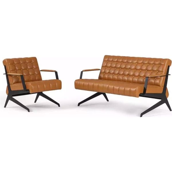 Suite Studio Marrone Chiaro Poltrona Biposto Ufficio 2+1-image