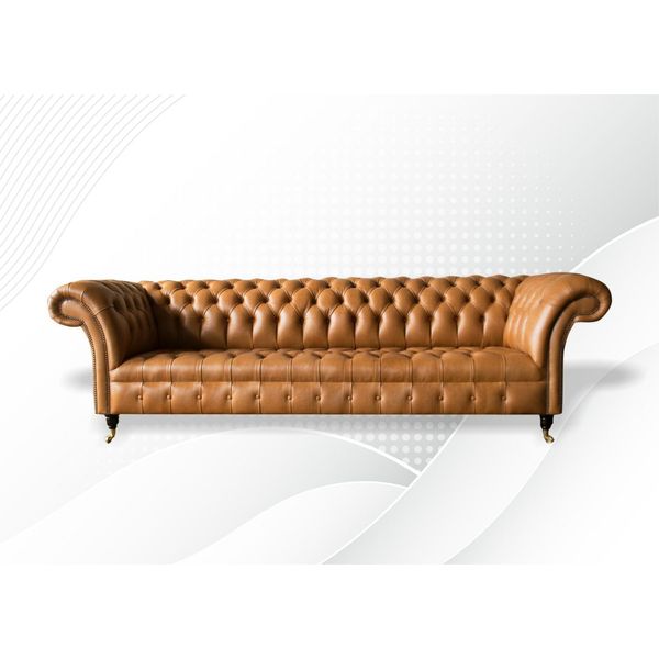 Chesterfield Grande Divano Divano Tessile Velluto Tappezzeria Divani 4 Posti Xxl Divani Nuovo-image