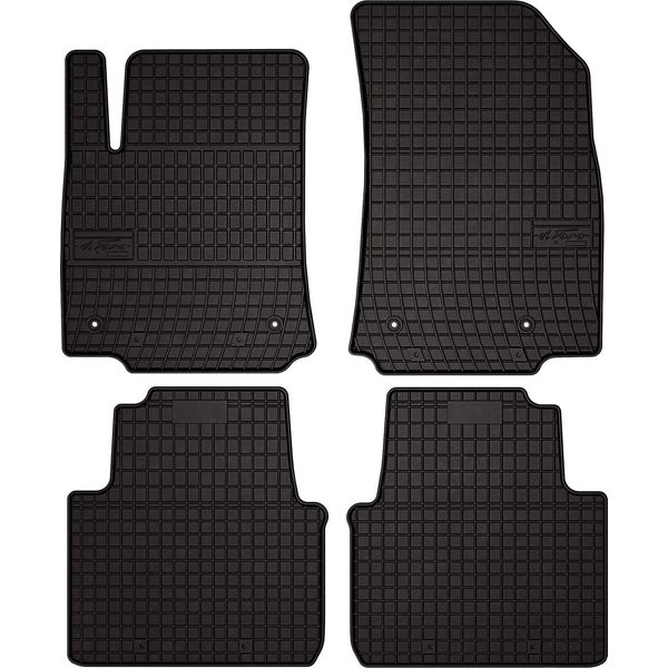 Tappetini Auto In Gomma Adatto Per Citroen C3 Aircross Ii (2017-, Crossover) Neri, Set 4 Pz, Con Fissaggi-image