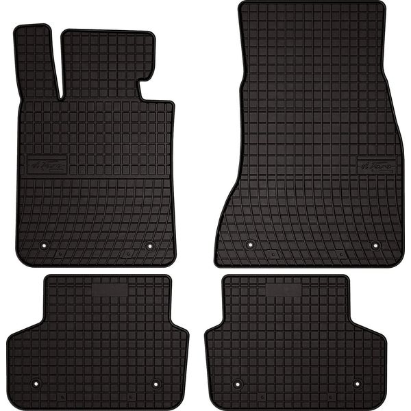 Tappetini Auto In Gomma Adatto Per Bmw 5 G30 (2017-2023, Berlina (Esclusa L'ibrida)) Neri, Set 4 Pz, Con Fissaggi-image