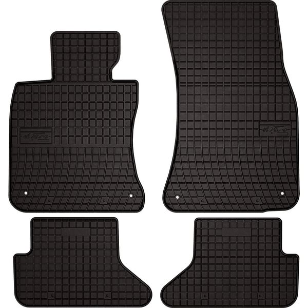 Tappetini Auto In Gomma Adatto Per Bmw 6 E64 (2003-2010, Cabrio) Neri, Set 4 Pz, Con Fissaggi-image