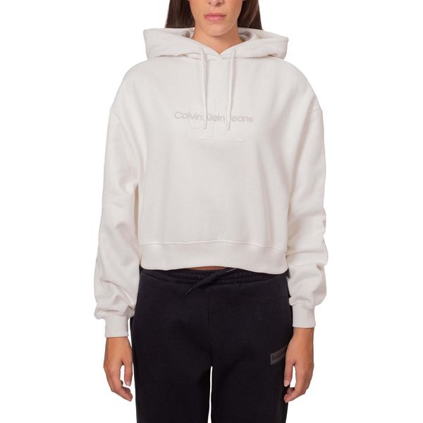 Calvin Klein Jeans - Felpa Invernale Crop Donna Con Logo Boucle - Taglia M-image
