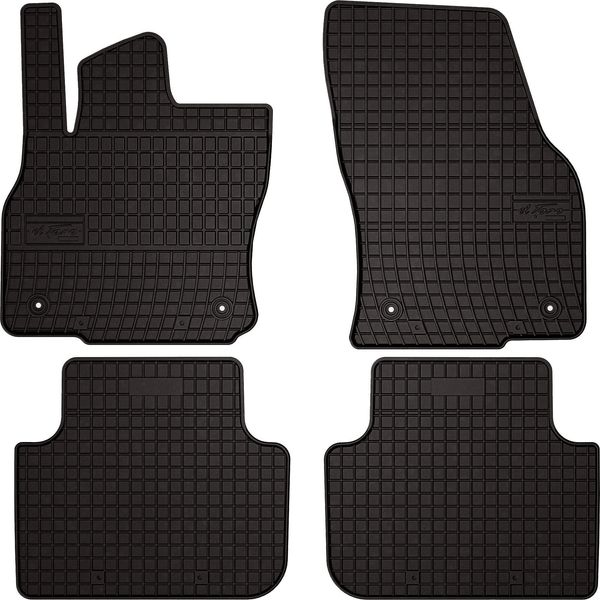 Tappetini Auto In Gomma Adatto Per Audi Q3 Ii F3 (2018-, Suv, Sportback) Neri, Set 4 Pz, Con Fissaggi-image