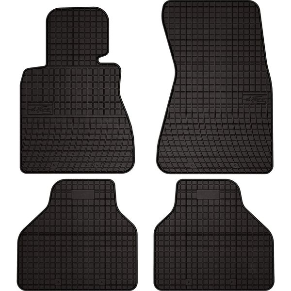 Tappetini Auto In Gomma Adatto Per Bmw 7 E66 (2001-2008, Berlina) Neri, Set 4 Pz, Con Fissaggi-image