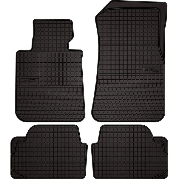 Tappetini Auto In Gomma Adatto Per Bmw 1 F21 (2011-2019, Hatchback) Neri, Set 4 Pz, Con Fissaggi-image