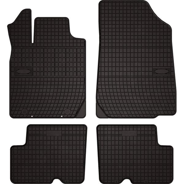 Tappetini Auto In Gomma Adatto Per Dacia Sandero I (2008-2013, Hatchback, Stepway) Neri, Set 4 Pz, Con Fissaggi-image