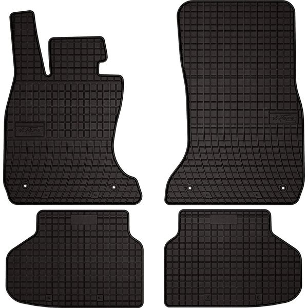 Tappetini Auto In Gomma Adatto Per Bmw 7 F01 (2008-2015, Berlina) Neri, Set 4 Pz, Con Fissaggi-image
