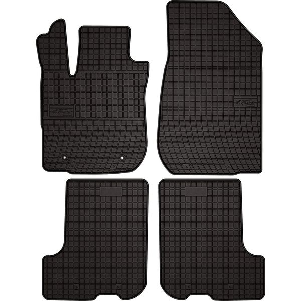 Tappetini Auto In Gomma Adatto Per Dacia Logan Iii (2021-, Berlina, Station Wagon) Neri, Set 4 Pz, Con Fissaggi-image