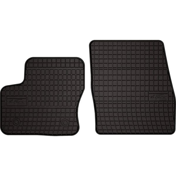 Tappetini Auto In Gomma Adatto Per Ford Transit Connect (2013-2017, Furgone) Neri, Set 2 Pz, Con Fissaggi-image
