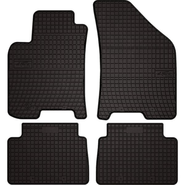 Tappetini Auto In Gomma Adatto Per Daewoo Nubira (1997-2012, Berlina, Station Wagon) Neri, Set 4 Pz, Con Fissaggi-image