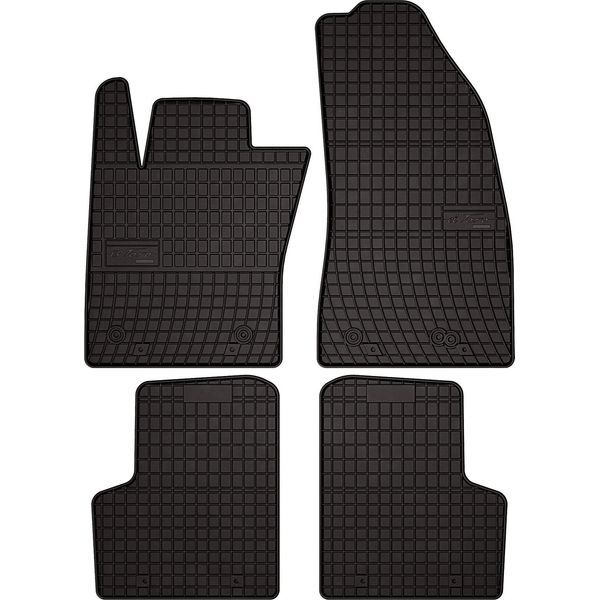 Tappetini Auto In Gomma Adatto Per Jeep Renegade (2014-2019, Suv) Neri, Set 4 Pz, Con Fissaggi-image