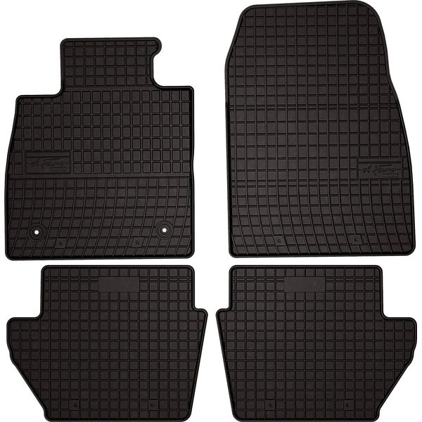 Tappetini Auto In Gomma Adatto Per Ford Puma Ii (2019-, Crossover) Neri, Set 4 Pz, Con Fissaggi-image
