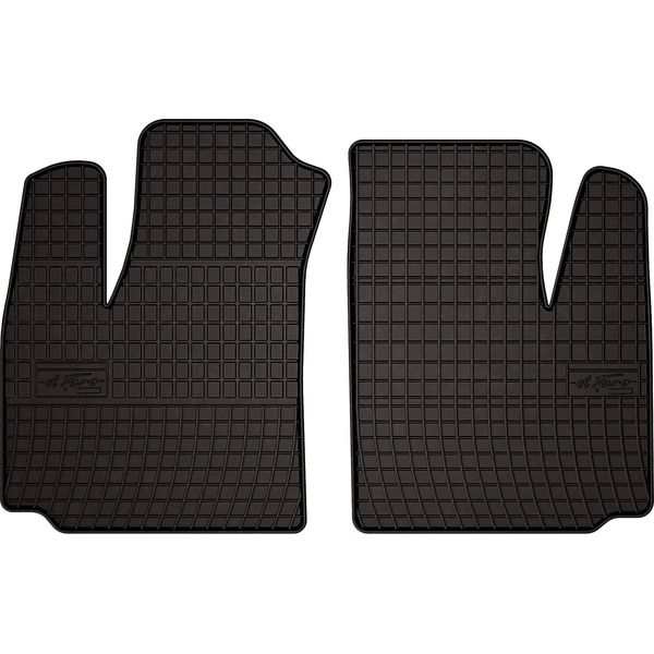 Tappetini Auto In Gomma Adatto Per Fiat Doblo I (2000-2009, 2 Posti) Neri, Set 2 Pz, Con Fissaggi-image