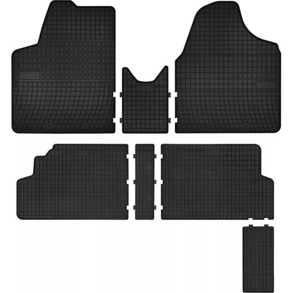 Tappetini Auto In Gomma Adatto Per Fiat Scudo Ii (2007-2016, Furgone) Neri, Set 5 Pz, Con Fissaggi-image