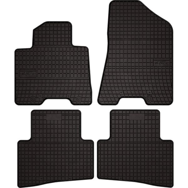 Tappetini Auto In Gomma Adatto Per Kia Sportage Iv (2015-2018, Suv, Prima Del Facelift) Neri, Set 4 Pz, Con Fissaggi-image