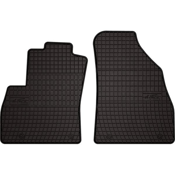 Tappetini Auto In Gomma Adatto Per Citroen Nemo (2007-2017, 2 Posti) Neri, Set 2 Pz, Con Fissaggi-image