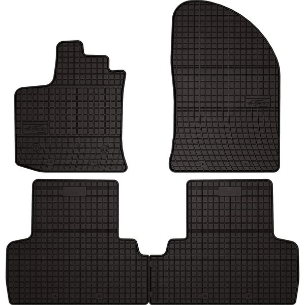 Tappetini Auto In Gomma Adatto Per Dacia Lodgy (2012-2022, Monovolume) Neri, Set 4 Pz, Con Fissaggi-image