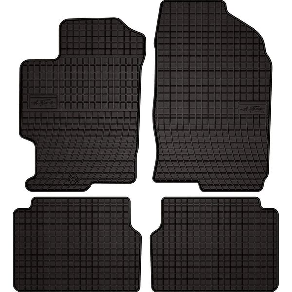 Tappetini Auto In Gomma Adatto Per Mazda 6 I Gg / Gy (2002-2007, Station Wagon, Berlina, Liftback) Neri, Set 4 Pz, Con Fissaggi-image