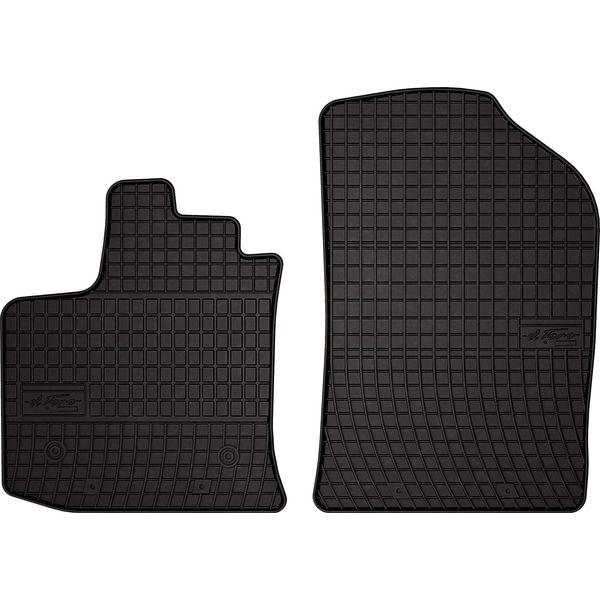 Tappetini Auto In Gomma Adatto Per Dacia Dokker (2013-2021, 2 Posti) Neri, Set 2 Pz, Con Fissaggi-image