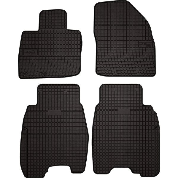 Tappetini Auto In Gomma Adatto Per Honda Civic Viii (Ufo) (2006-2012, Hatchback) Neri, Set 4 Pz, Con Fissaggi-image