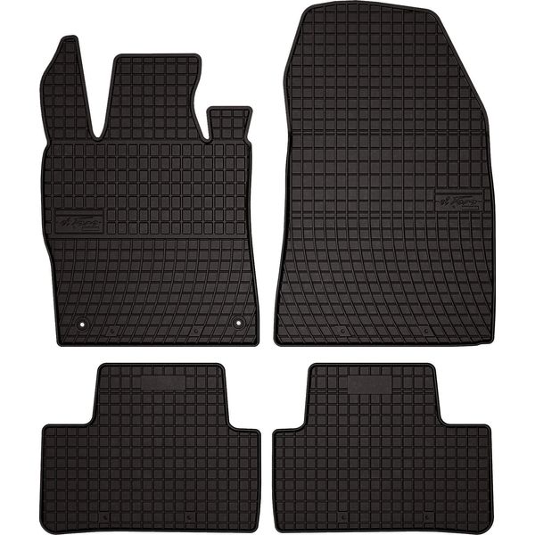 Tappetini Auto In Gomma Adatto Per Ds. 4 Ii (2021-, Hatchback) Neri, Set 4 Pz, Con Fissaggi-image