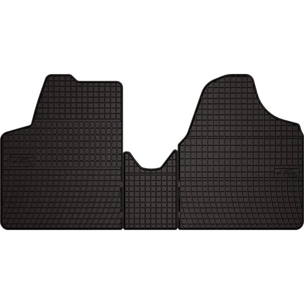 Tappetini Auto In Gomma Adatto Per Citroen Jumpy Ii (2007-2016, Furgone) Neri, Set 3 Pz, Con Fissaggi-image