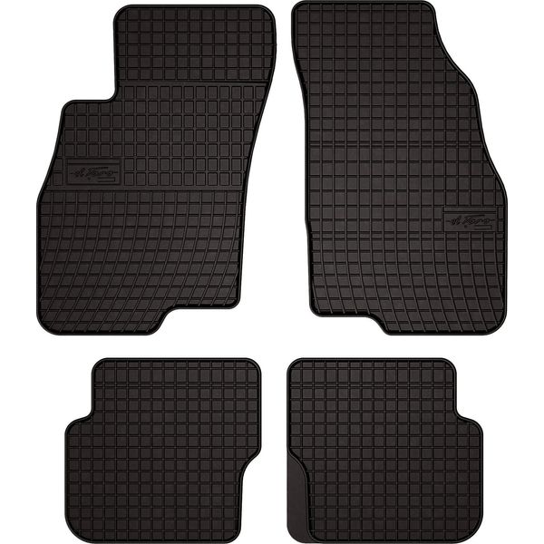 Tappetini Auto In Gomma Adatto Per Fiat Punto 12' (2012-2018, Hatchback) Neri, Set 4 Pz, Con Fissaggi-image