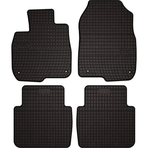 Tappetini Auto In Gomma Adatto Per Honda CR-V V (2018-2023, Suv) Neri, Set 4 Pz, Con Fissaggi-image
