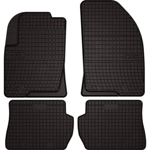 Tappetini Auto In Gomma Adatto Per Ford Fiesta MK6 (2002-2010, Hatchback) Neri, Set 4 Pz, Con Fissaggi-image