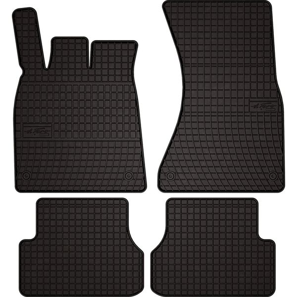 Tappetini Auto In Gomma Adatto Per Audi A6 C7 (2011-2017, Berlina, Station Wagon, Avant) Neri, Set 4 Pz, Con Fissaggi-image