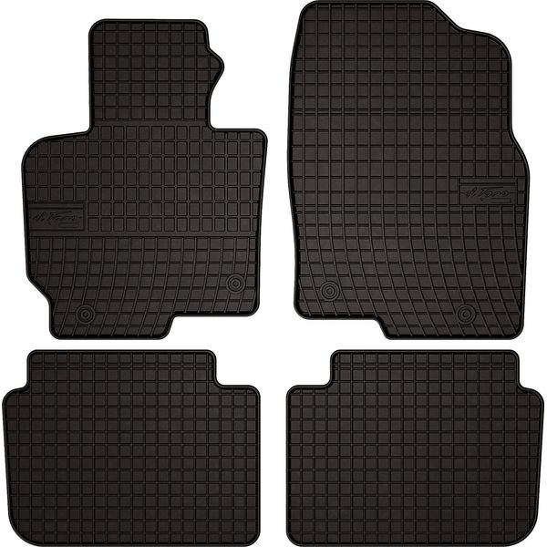 Tappetini Auto In Gomma Adatto Per Mazda CX-5 I (2012-2017, Suv) Neri, Set 4 Pz, Con Fissaggi-image