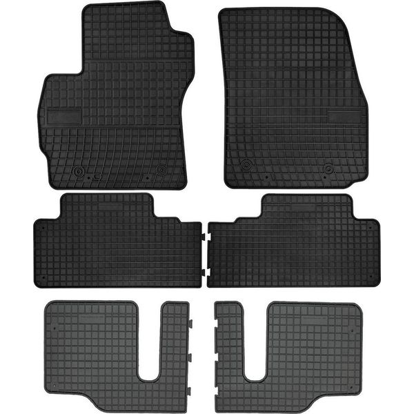 Tappetini Auto In Gomma Adatto Per Mazda Premacy Ii (2005-2010, Monovolume) Neri, Set 6 Pz, Con Fissaggi-image