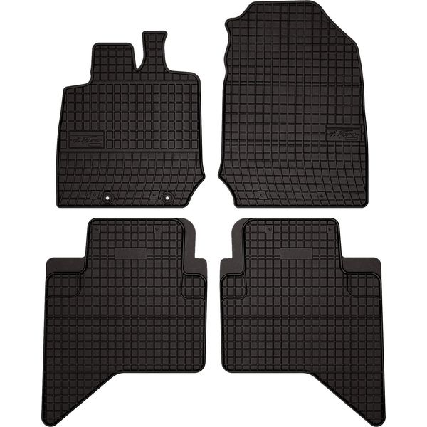 Tappetini Auto In Gomma Adatto Per Isuzu D-MAX Iii (2019-, Pickup, 4 Porte, Cabina Doppia) Neri, Set 4 Pz, Con Fissaggi-image