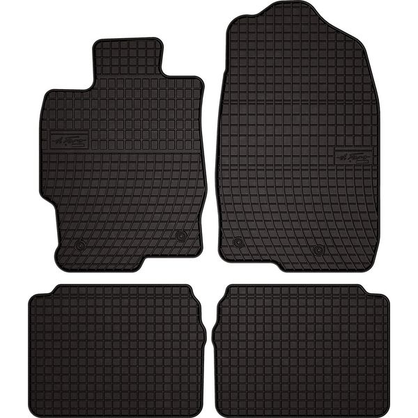 Tappetini Auto In Gomma Adatto Per Mazda 6 Ii Gh (2007-2012, Berlina, Station Wagon, Liftback, Hatchback) Neri, Set 4 Pz, Con Fissaggi-image