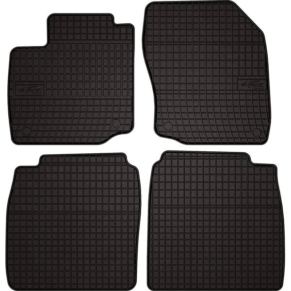Tappetini Auto In Gomma Adatto Per Honda Civic Ix (2012-2016, Hatchback) Neri, Set 4 Pz, Con Fissaggi-image