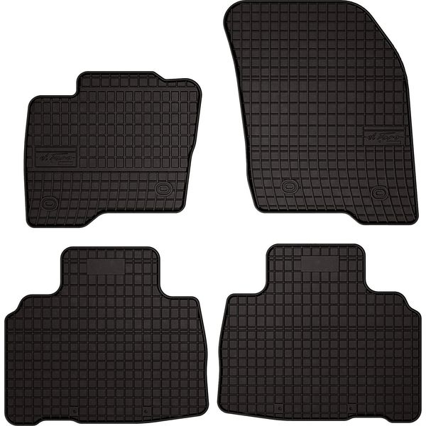 Tappetini Auto In Gomma Adatto Per Ford Edge MK2 (2014-, Suv) Neri, Set 4 Pz, Con Fissaggi-image
