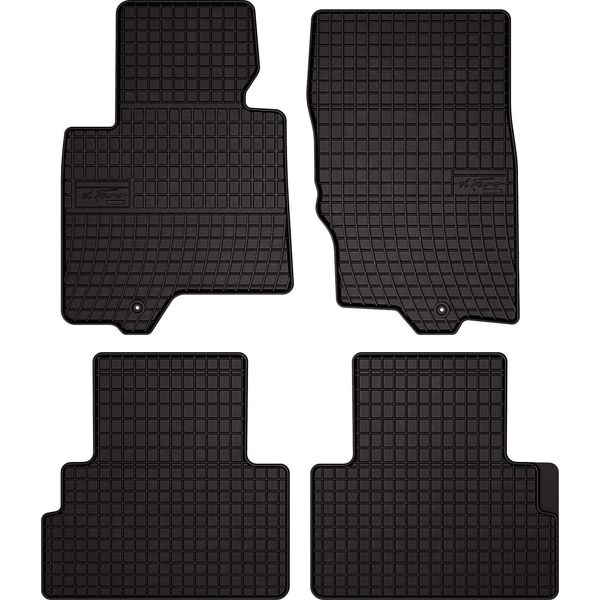 Tappetini Auto In Gomma Adatto Per Infiniti QX70 (2008-2017, Suv) Neri, Set 4 Pz, Con Fissaggi-image