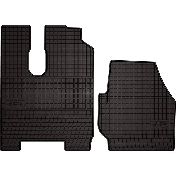 Tappetini Auto In Gomma Adatto Per Mercedes Actros MP4 (2011-2019, Cambio Automatico) Neri, Set 2 Pz, Con Fissaggi-image