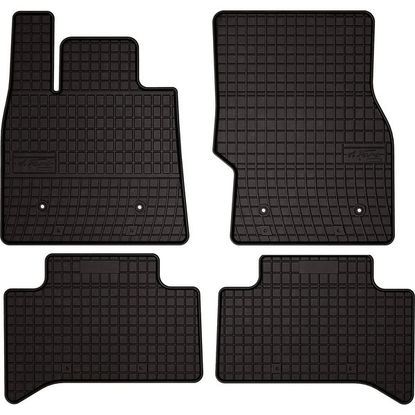 Tappetini Auto In Gomma Adatto Per Alfa Romeo Stelvio 2X4 (2WD) (2016-, Suv) Neri, Set 4 Pz, Con Fissaggi-image