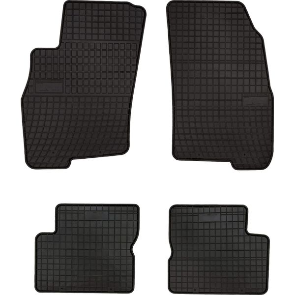 Tappetini Auto In Gomma Adatto Per Alfa Romeo Mito (2008-2019, Hatchback) Neri, Set 4 Pz, Con Fissaggi-image
