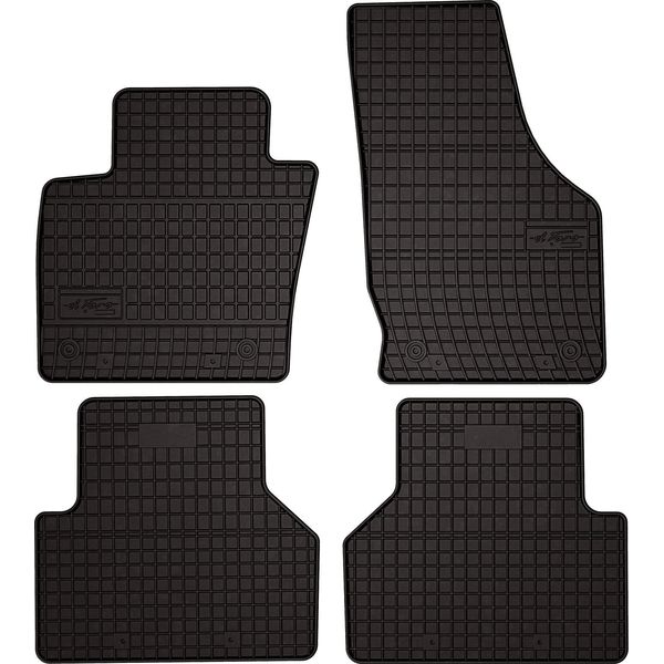 Tappetini Auto In Gomma Adatto Per Audi Q3 I 8U (2011-2018, Suv) Neri, Set 4 Pz, Con Fissaggi-image