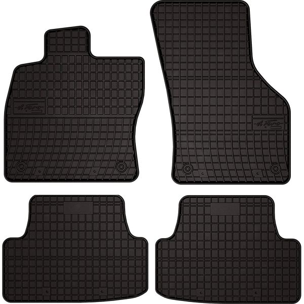 Tappetini Auto In Gomma Adatto Per Audi A3 8V (2012-, 3 Porte, Berlina, Limousine, Sportback) Neri, Set 4 Pz, Con Fissaggi-image